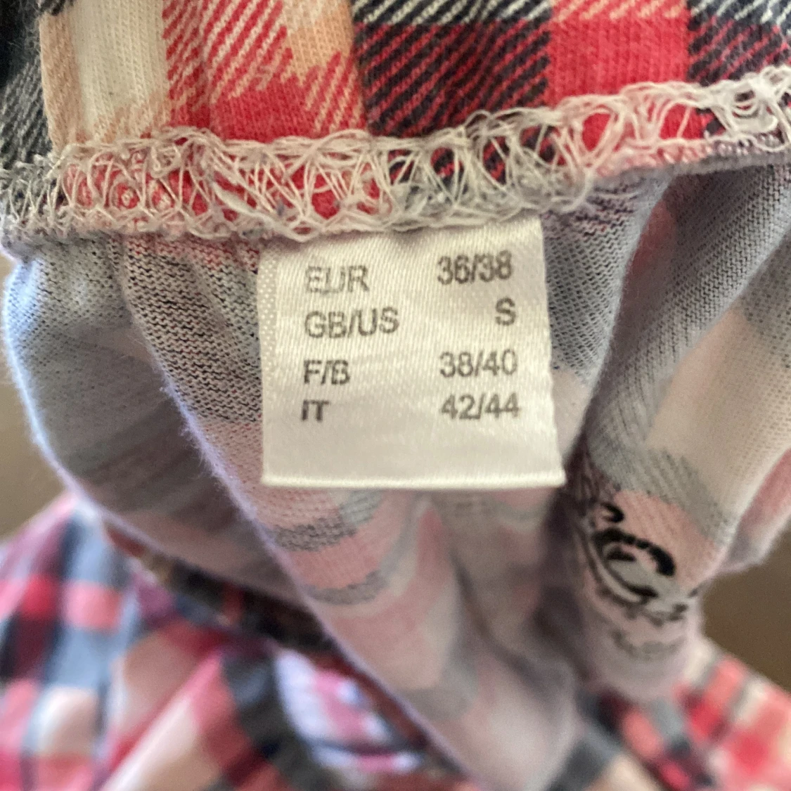 Rosa och blå rutiga pyjamasbyxor BPC S - 2