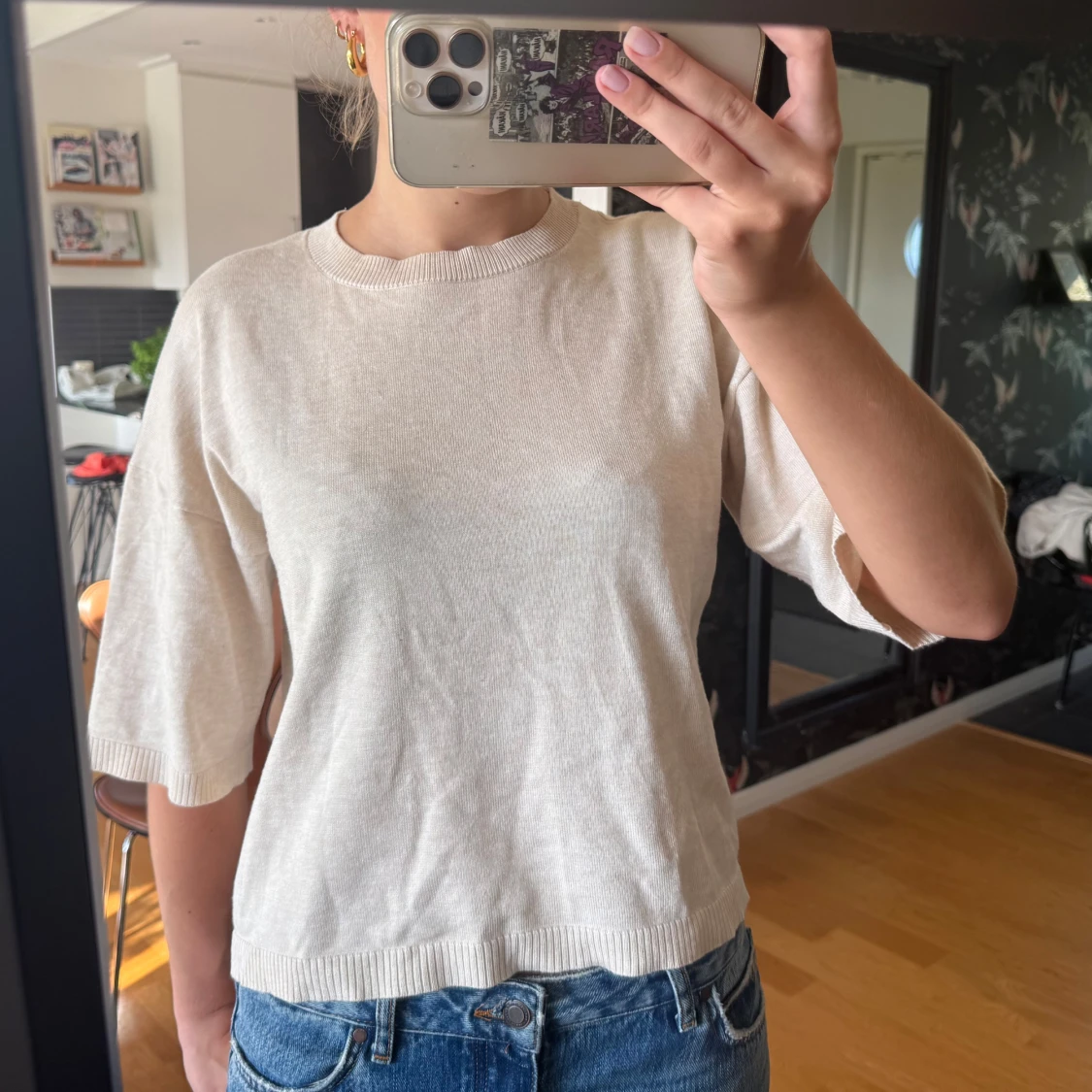 Beige stickad tröja från Soft Rebels