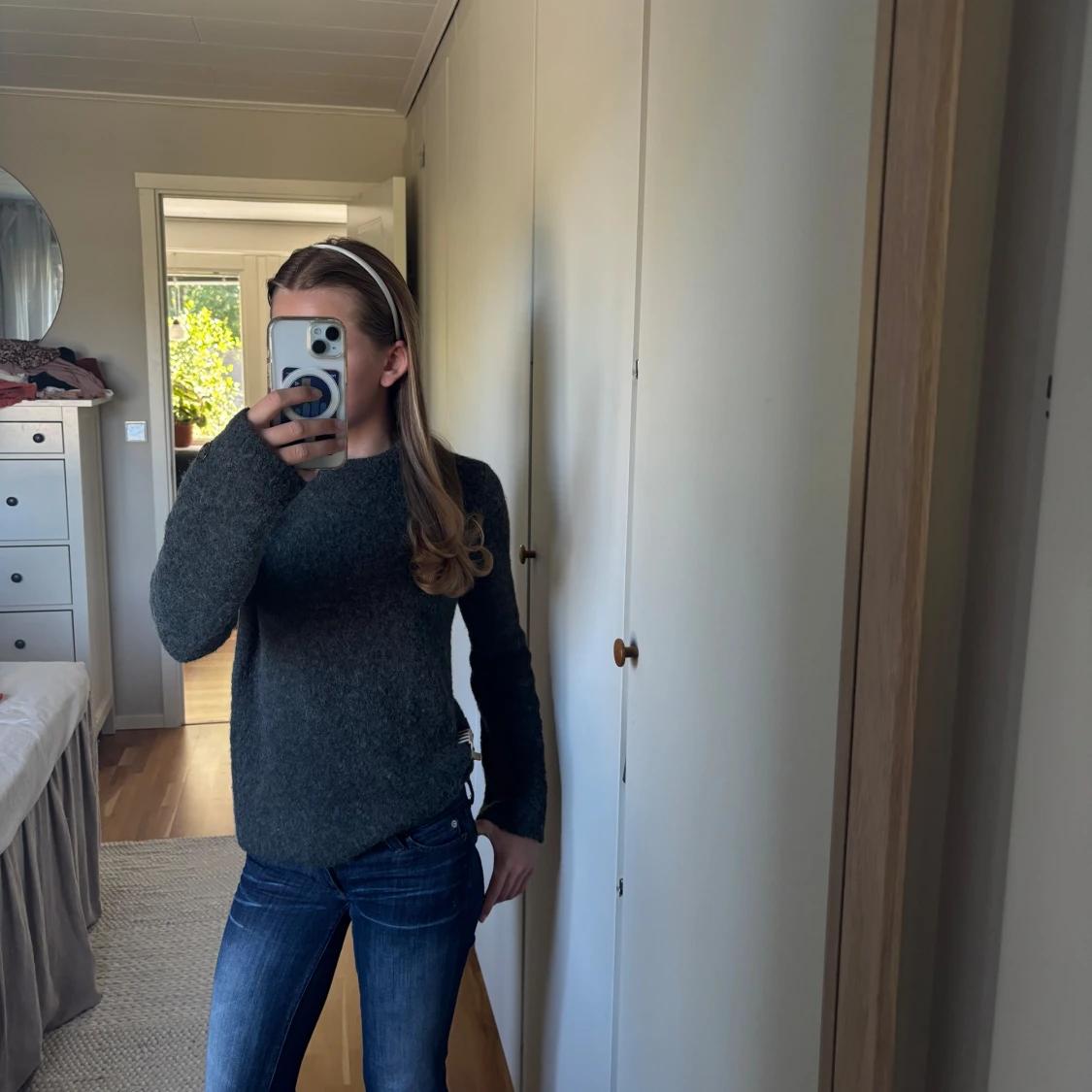 Mörkgrå stickad tröja Stockh lm - 1