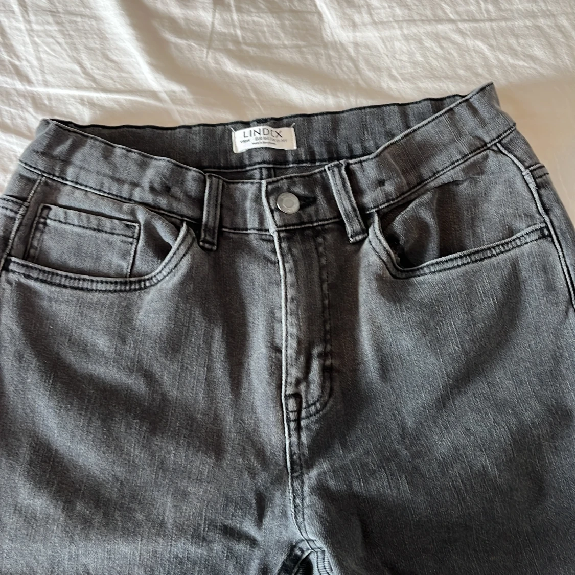 Svarta wide jeans från Lindex, strl 164 - 4