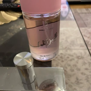 Lady Dorall parfym 100ml - Säljer en Lady Dorall eau de toilette spray från Dorall Collection. Flaskan är cylinderformad i glas med ljusrosa lock och rosa vätska. Rymmer 100 ml. Snygg och stilren design med silvrig text på framsidan.