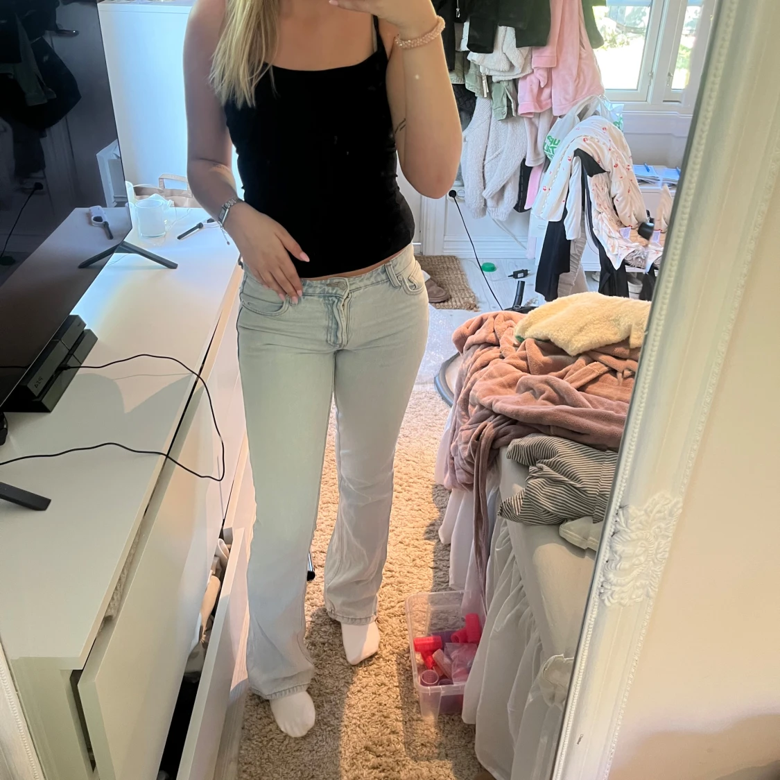 Ljusblå bootcut jeans - 3