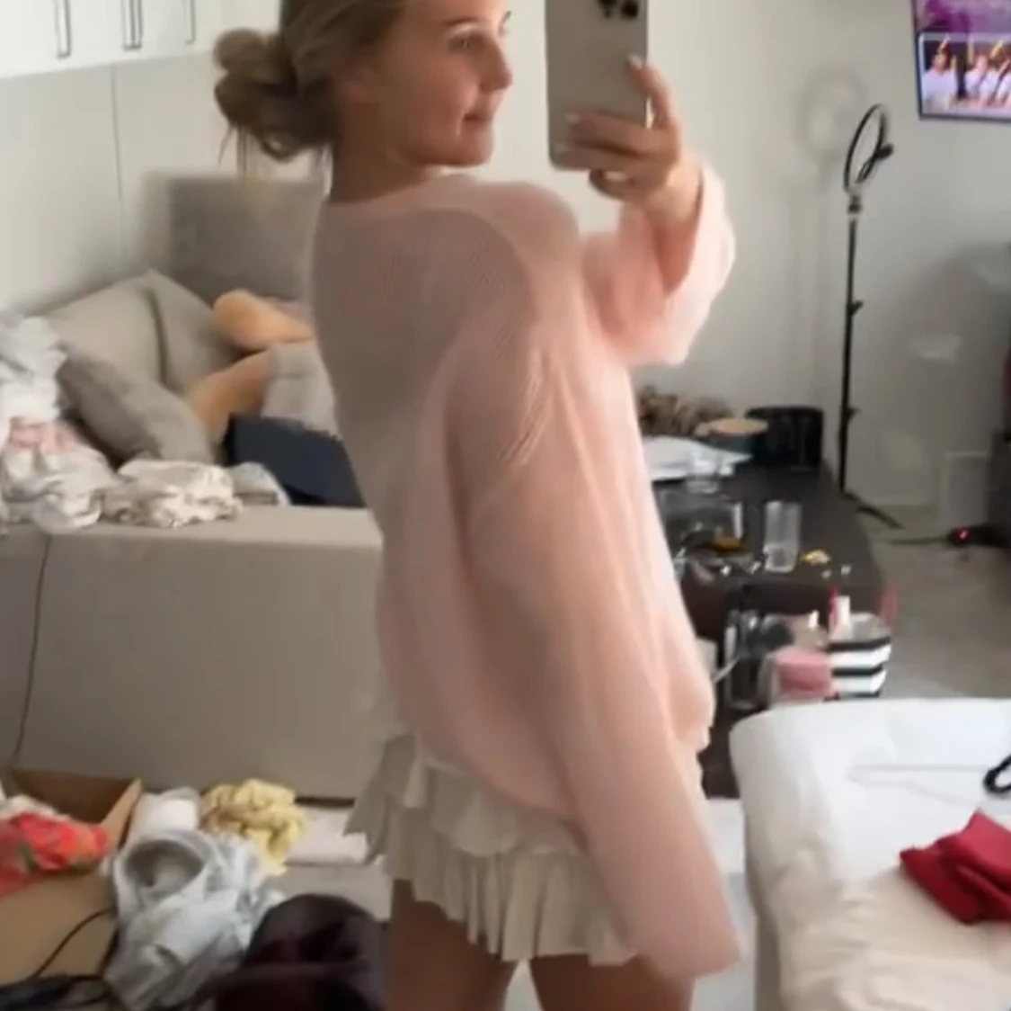 Ljusrosa tröja i ull och mohair - 4