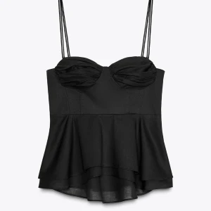 Svart peplum korsettopp med tunna band - Supersnygg svart topp!!