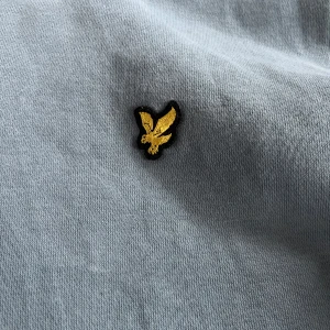 Ljusblå hoodie från Lyle & Scott Junior - Säljer en ljusblå hoodie från Lyle & Scott Junior med klassisk huva och magficka. Tröjan har ett broderat gult logomärke på bröstet och är tillverkad i mjuk bomull. Perfekt för en avslappnad stil.