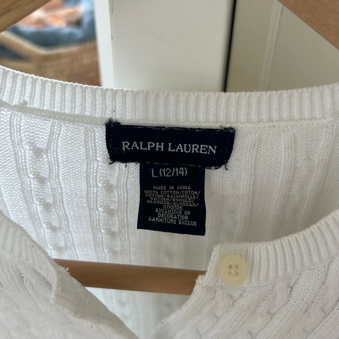 Vit kabelstickad kofta från Ralph Lauren - 2
