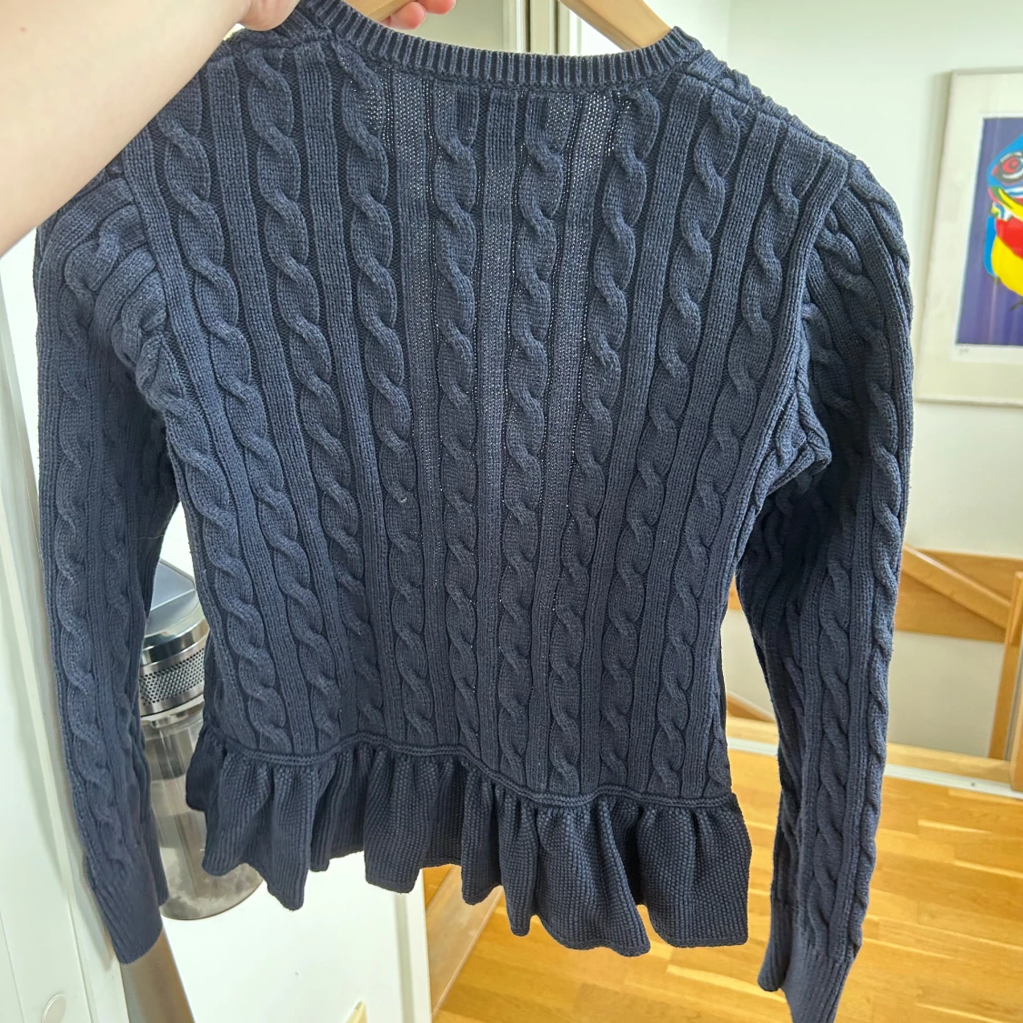Mörkblå kabelstickad kofta från Ralph Lauren - 1