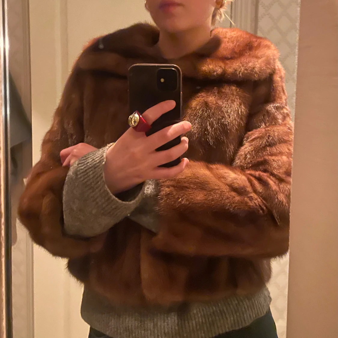 Brun pälsjacka - 91