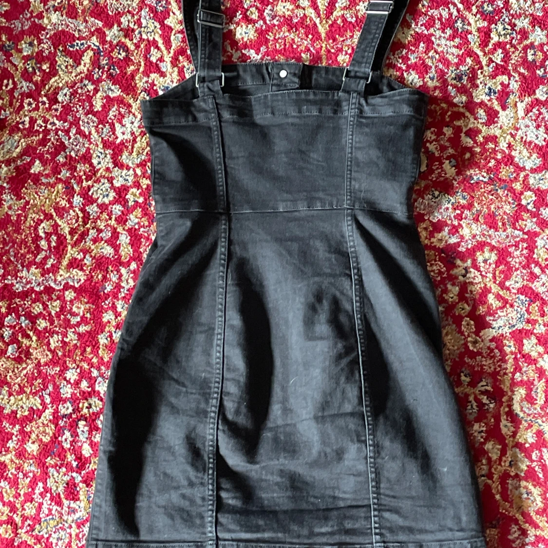 Svart button-up jeans klänning  - 3