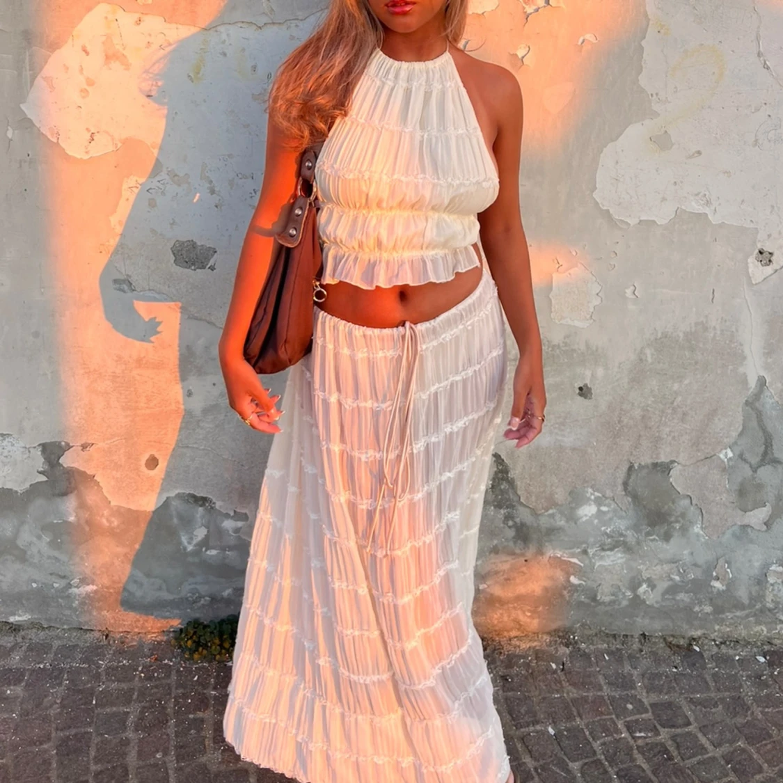 Beige/vitt sett - 92