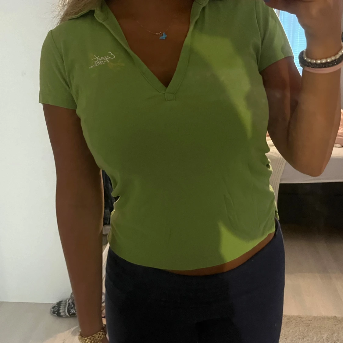 Grön t shirt/piké  - 90