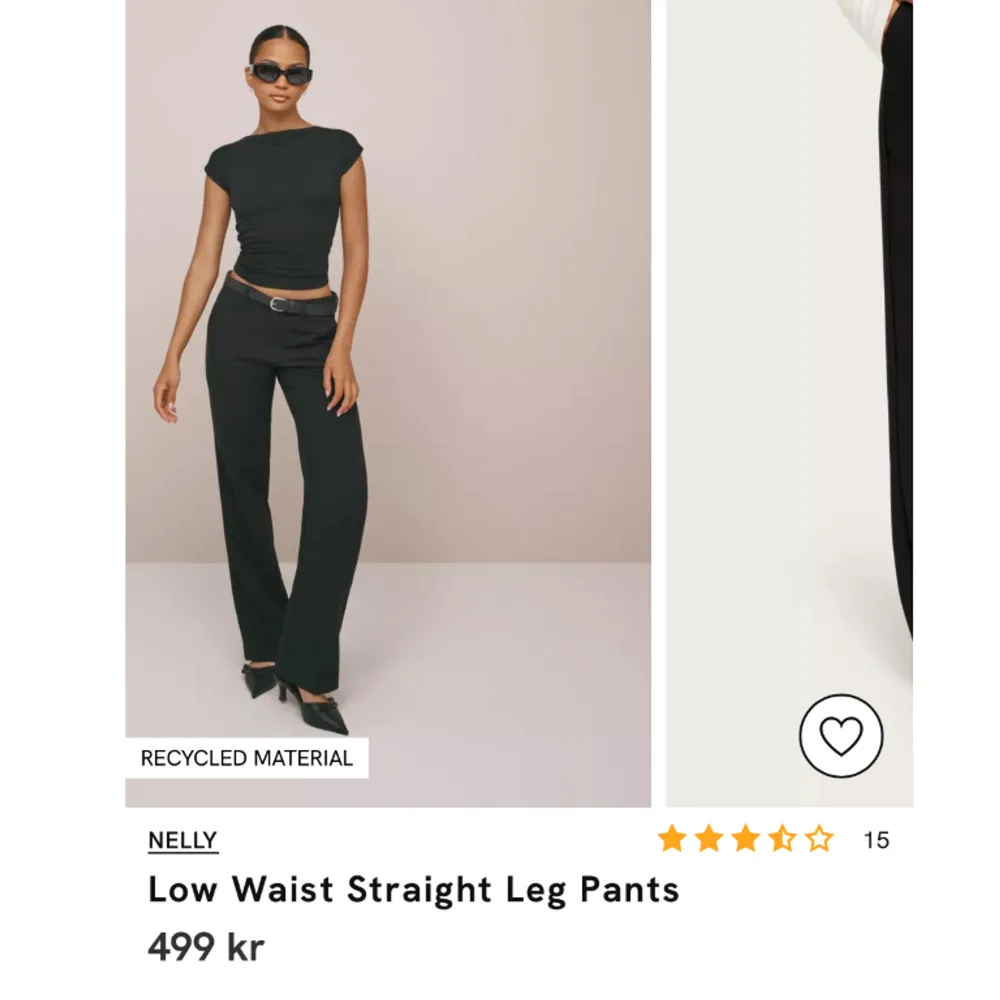 Säljer ett par nya Low waist straight leg pants från Nelly köptes för 500kr. pga fel storlek och säljs för 339kr prislappen är fortfarande på kan skickas i samma påse. Köparen står för frakten. Endast seriösa köpare. . Jeans & Byxor.