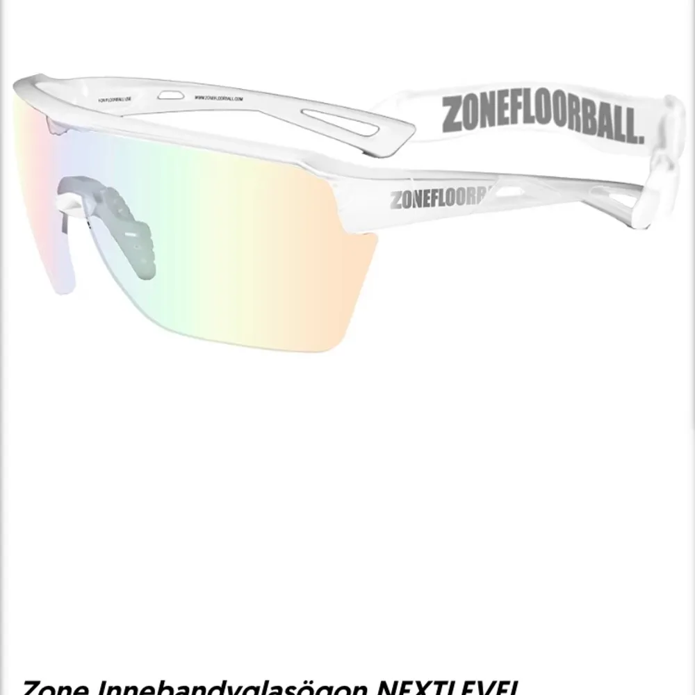 Zonefloorball innebandyglasögon Nextlevel. Inköpta 2023 på Klubbhuset online. Endast testande, aldrig använda på träning eller match. . Övrigt.
