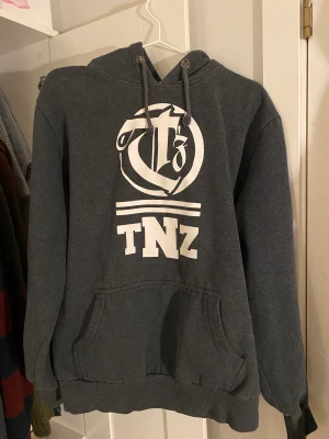 Mörkgrå hoodie med tryck - Mörk grå hoodie med tryck. Köpte från Sellpy men säljer pga att den inte riktigt är min stil längre!☺️