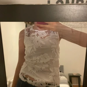 Vit Lace topp - Nytt skick, helt oanvänd, jätte fin att para med ett par blå jeans, skriv om du är intresserad 