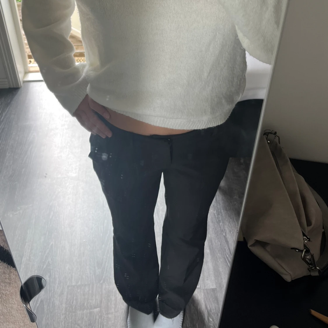 Low waist kostymbyxor