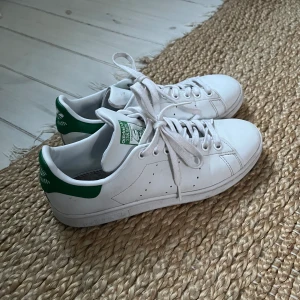 Stan Smith 40 2/3 - Säljer ett par stan Smith med gröna detaljer från adidas. Den är i fint skick. Hör av dig om du har fler frågor💕