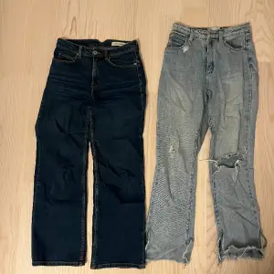 Nu är det din chans att få tre par supersnygga jeans om du är kort och smal. Passar dig som är 150-160cm. Jeansen är:  1) Abrand, storlek 24/25 2) Wera, storlek 26 3) Carin Wester, storlek 34 = pangpris 300kr för alla tre