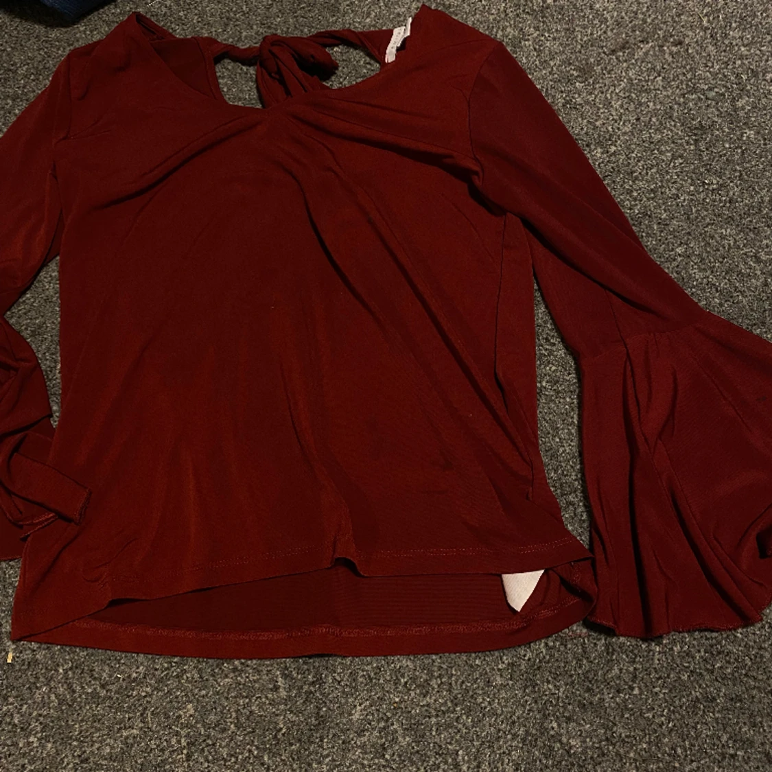 Vinröd knyttröja - 90