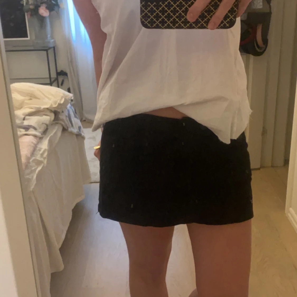 lågmidjad jeans kjol