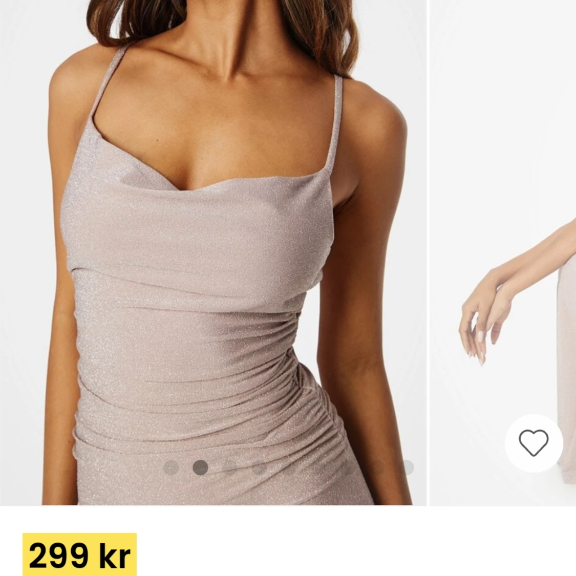 Madeleine Bitici X Bubbleroom Madeleine Sparkling Strap Dress Champagne L - 91