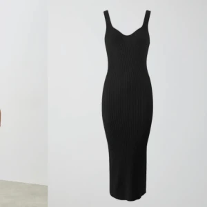 Svart klänning  - Säljer denna jätte fina knitted dress från Gina tricot. Endast använd en gång. Finns inget tecken på slitage. Klänningen är i storlek xs. Nypris 400kr men säljer för 200kr då klänningens skick är så pass bra.