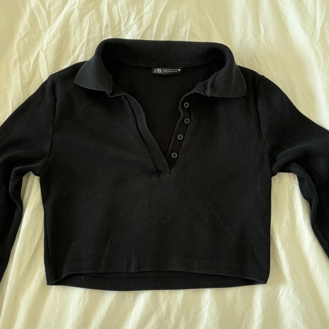 Zara Croppad Svart Toppđ€