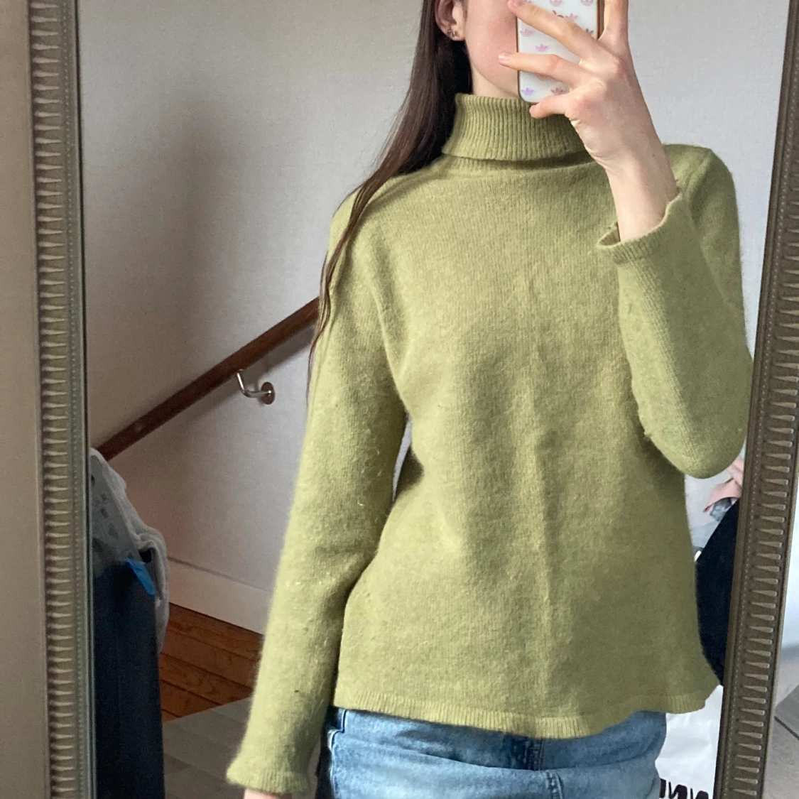 Grön stickad tröja - 90