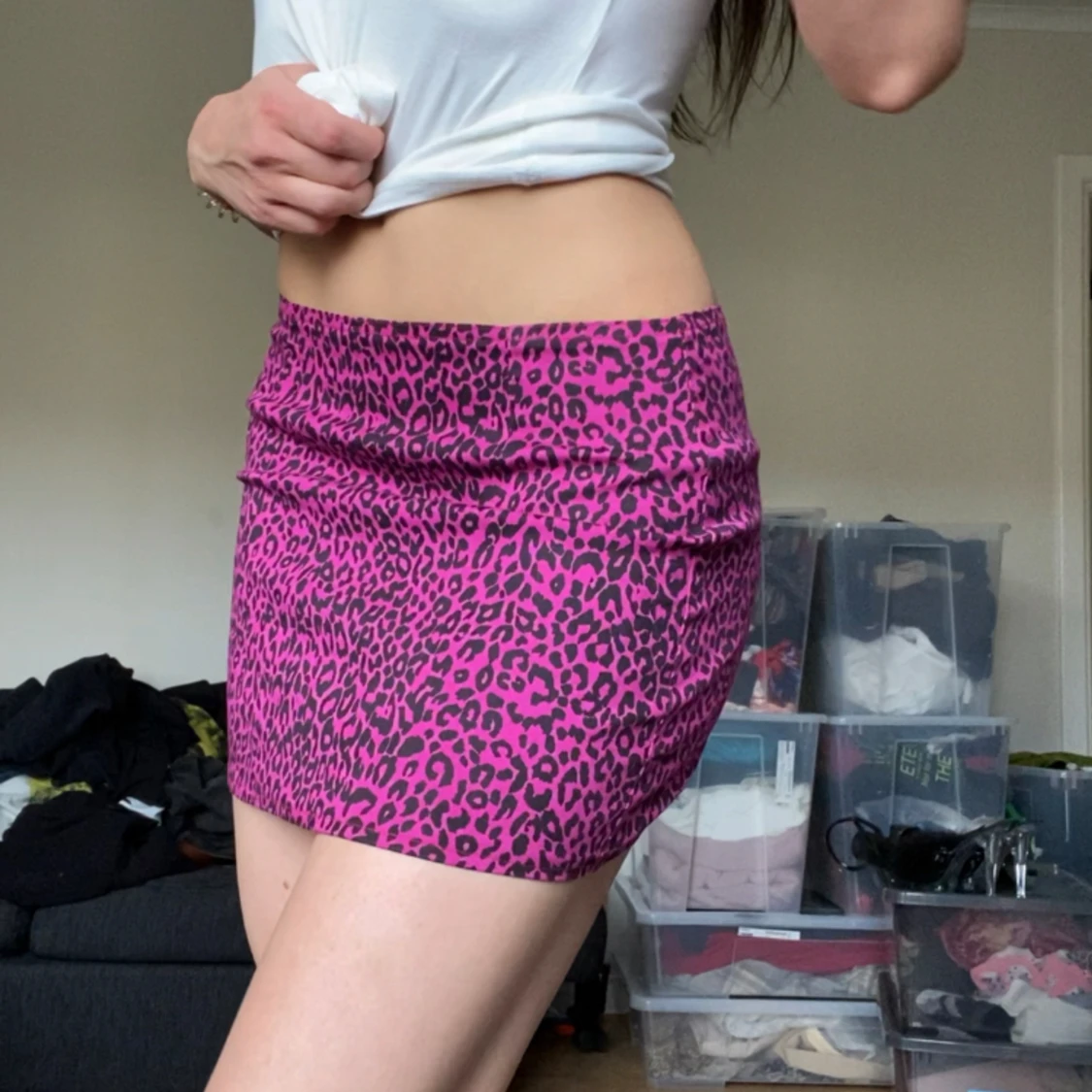 Vintage Pink Leopard Phaze Mini Skirt - 92