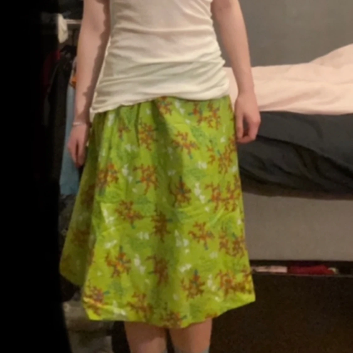 Grön blommig kjol - 1