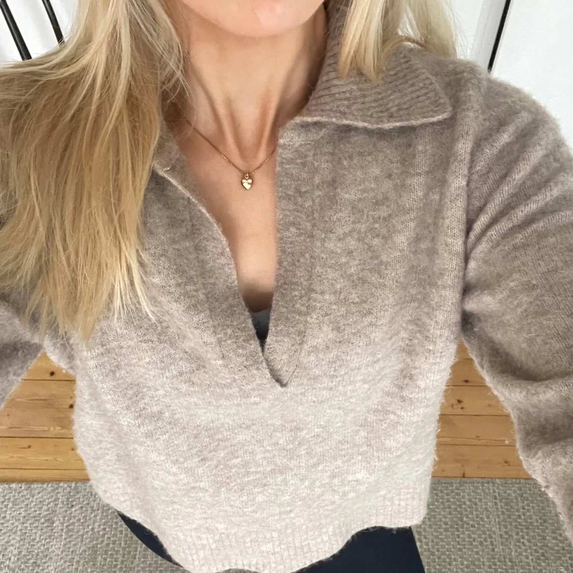 Så fin beige  stickad tröja från twist & tango, strl S - 91