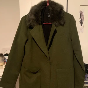 Grön kappa - Grön kappa med päls vid krage.