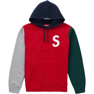 Supreme S Colorblock - Röd/Grå/Grön/Blå Supreme hoodie   Size L fits M   Original kvitto finns tillgängligt för äkthet! 