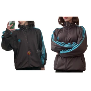 Adidas zip up - En brun blå oversized adidas zip up i bra stick. Hör av dig om du har frågor, vill ha mer bilder, prisförslag osv🩷