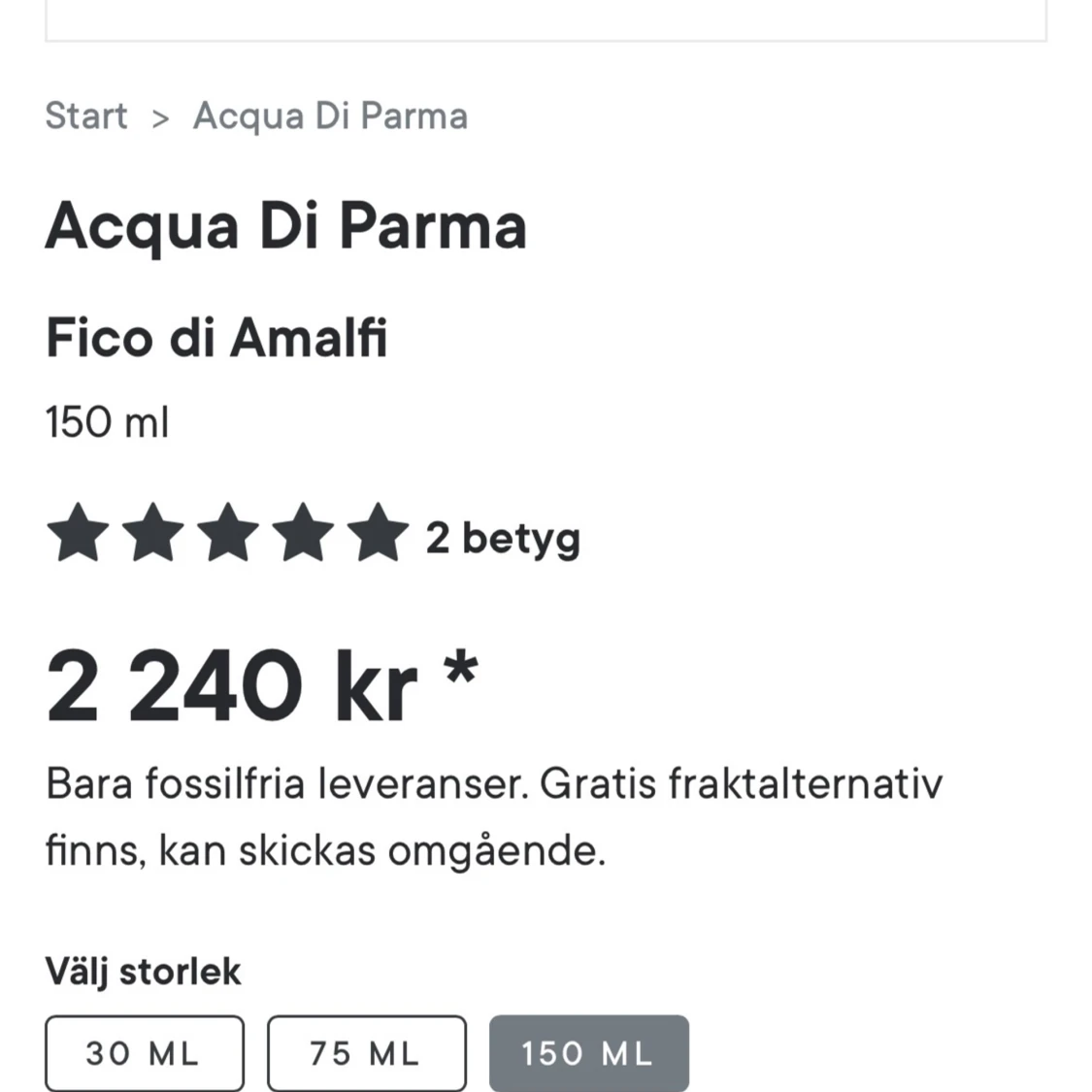 Aqua di Parma Fico Fi Amalfi. Bäst pris får den! Bud - 91