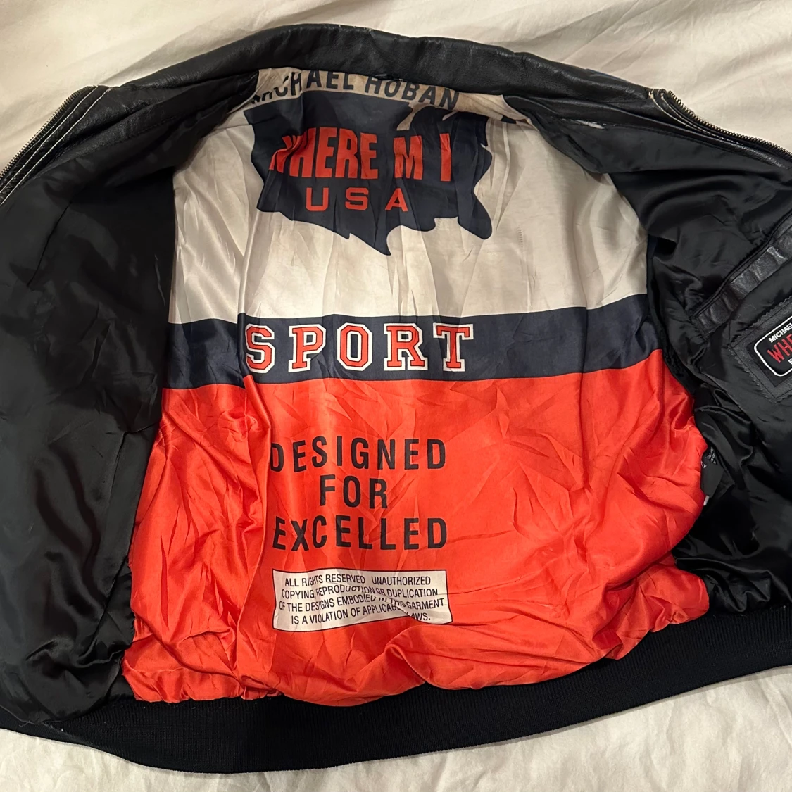 Vintage Leather Varsity Jacket - 91