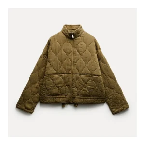 Zara quiltad jacka - Brun/grön