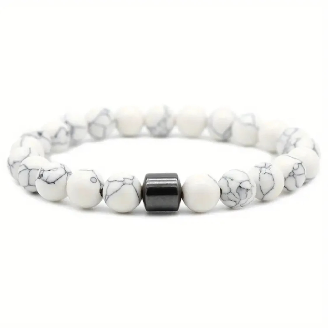 Pärlarmband i vit marmor