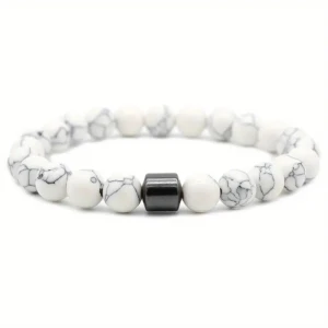 Pärlarmband i vit marmor - Trendigt armband