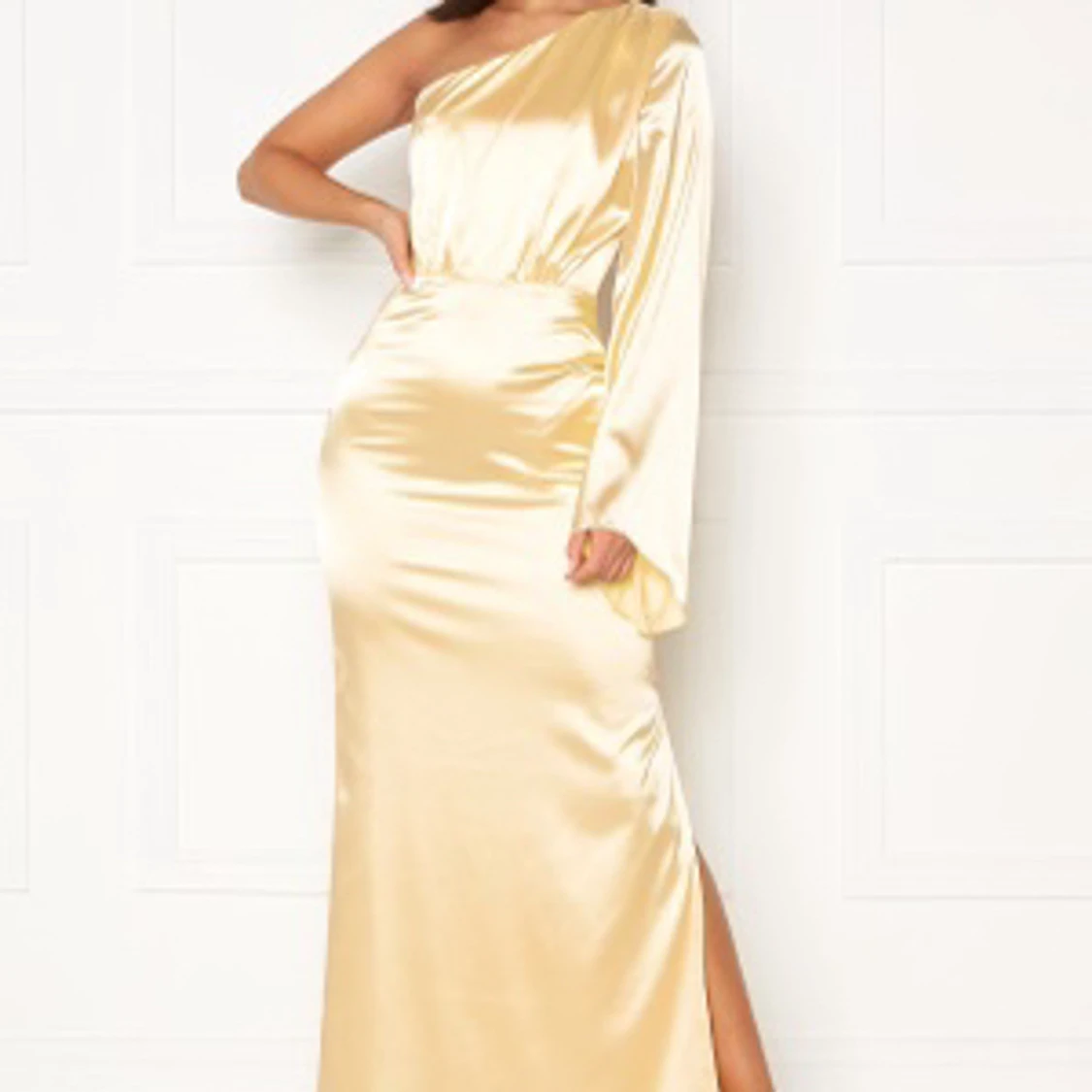 Satin klänning- gul