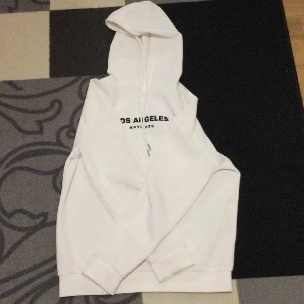 Mycket fin vit hoodie i nyskick, använd maximalt 4 gånger. Hoodien är nytvättad och ren. Från SHEIN . Hoodies.