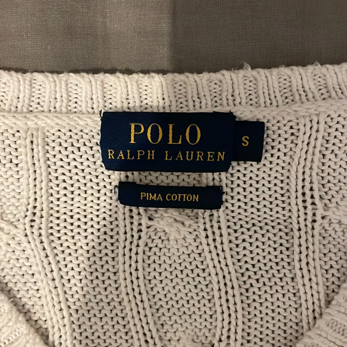 Vit Ralph Lauren tröja med split - 90