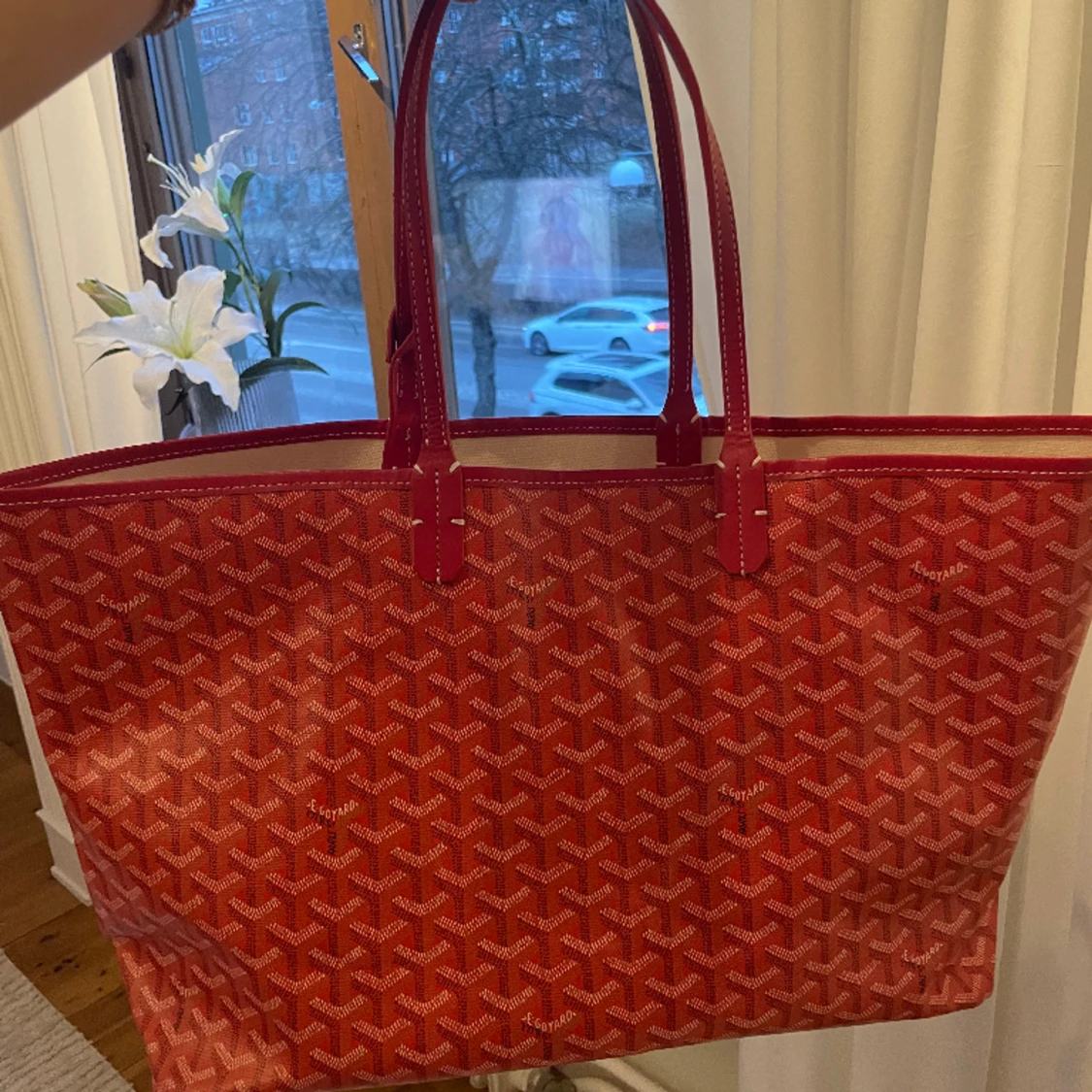 Röd Goyard väska