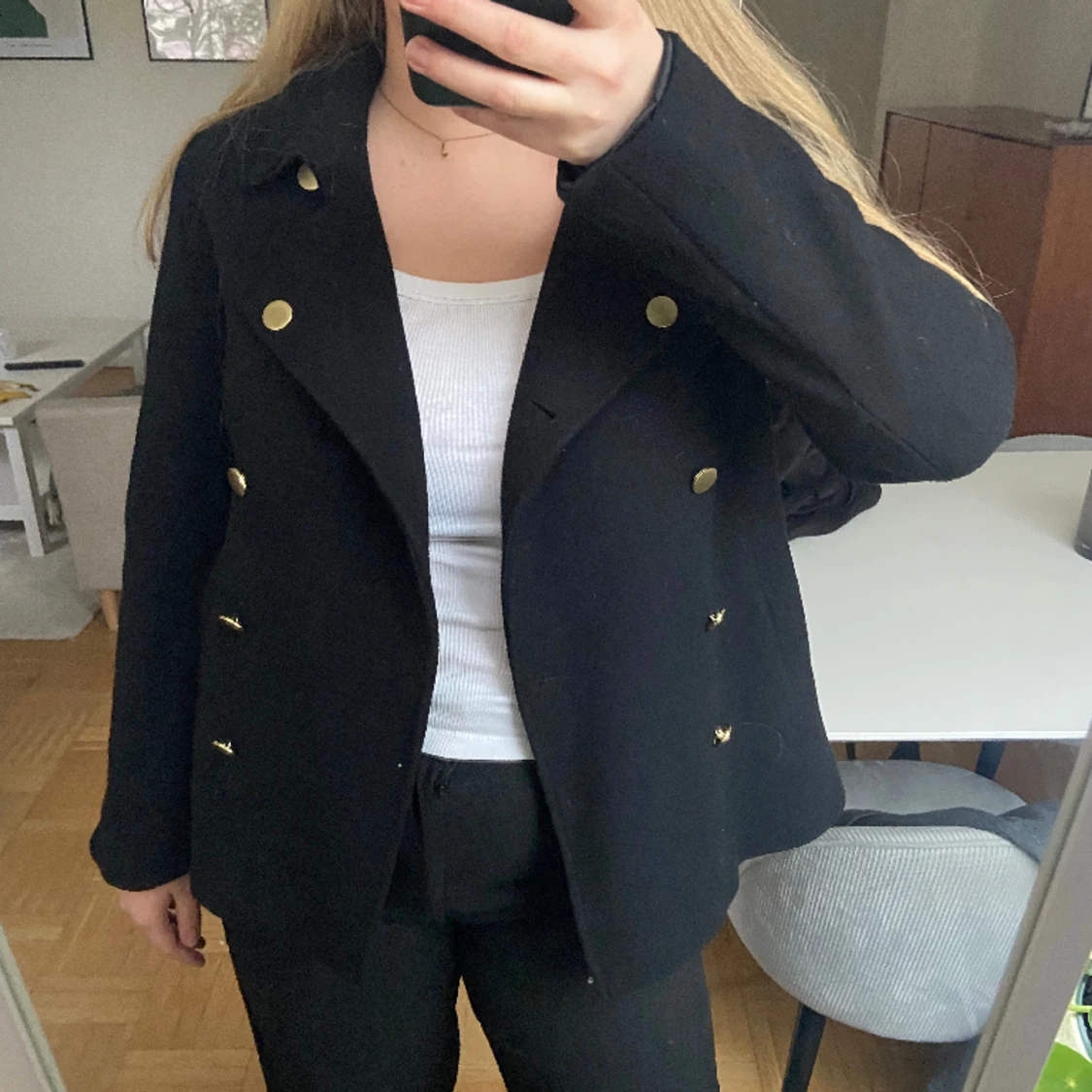 Kort svart kappa från Stockh Im - 90