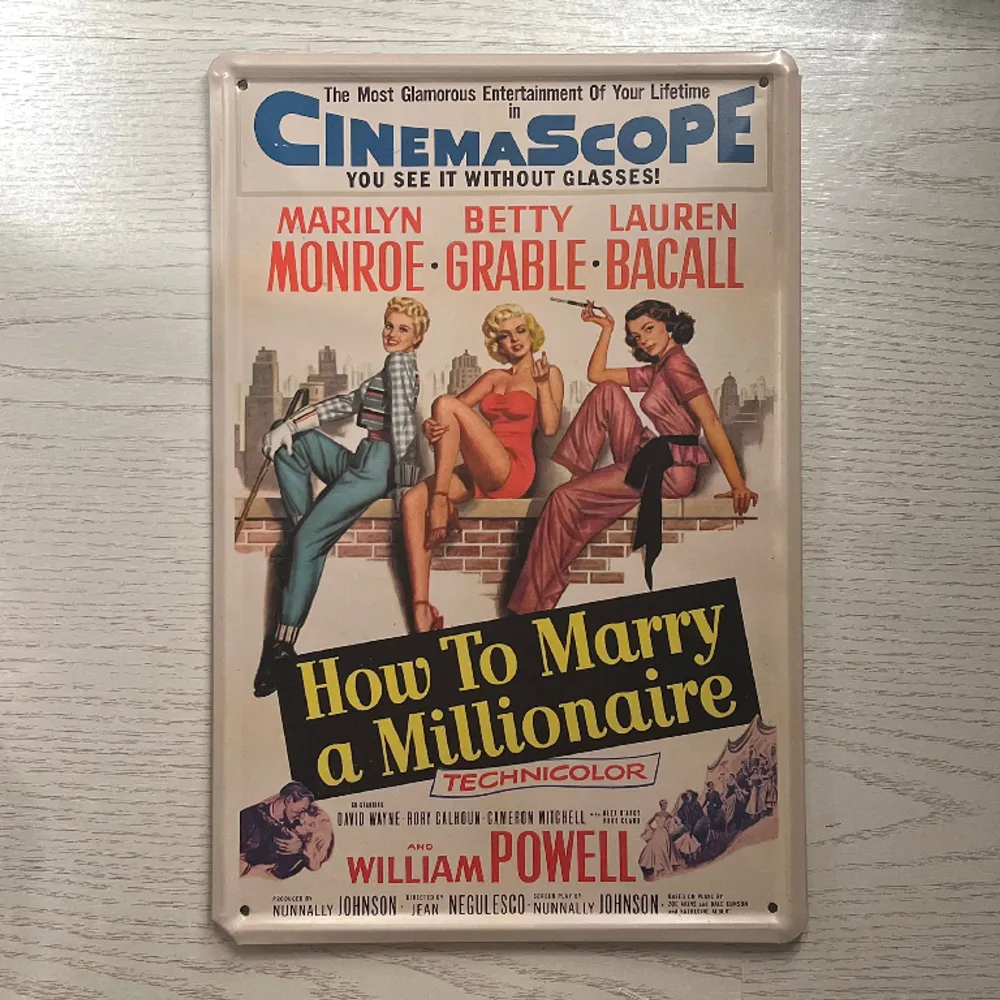 How to marry a millionaire 1953 film postern som plåtskylt i storlek som ett A4. Kan hängas upp på väggen, ha som fat, eller bara ståendes. Kom gärna med prisförslag!. Accessoarer.
