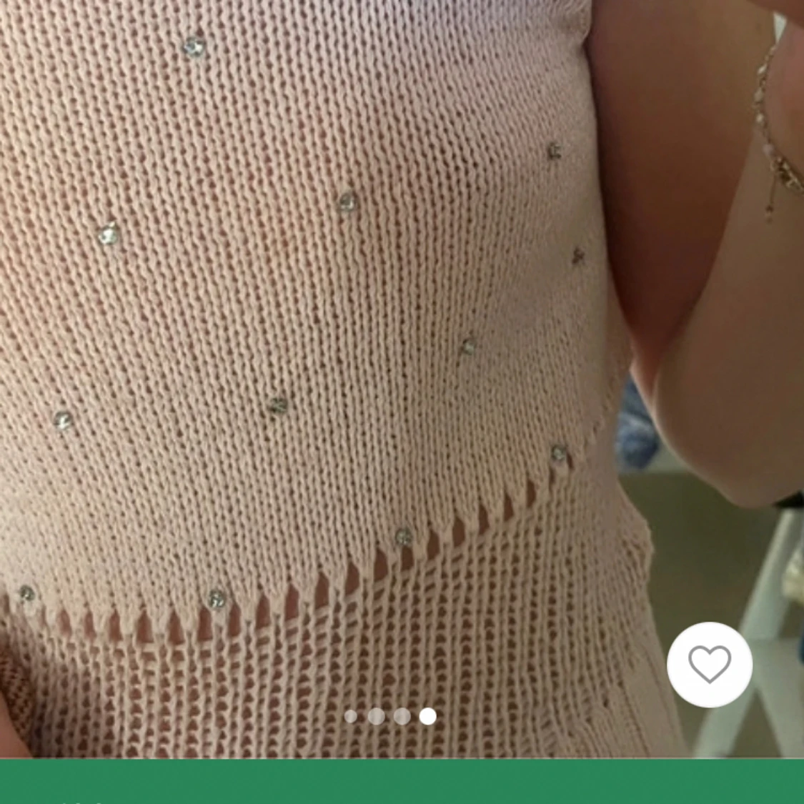 Rosa stickad armlös tröja  - 90