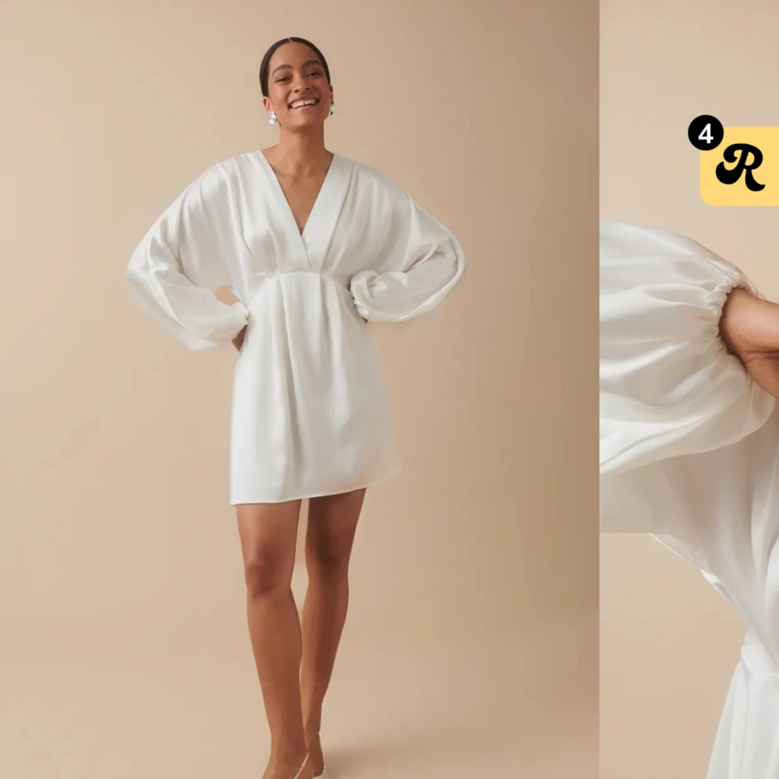 Långärmad satin klänning 