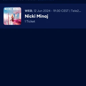 Nicki Minaj - Säljer pågrund av förhinder🫶🏾 det är ståplats 
