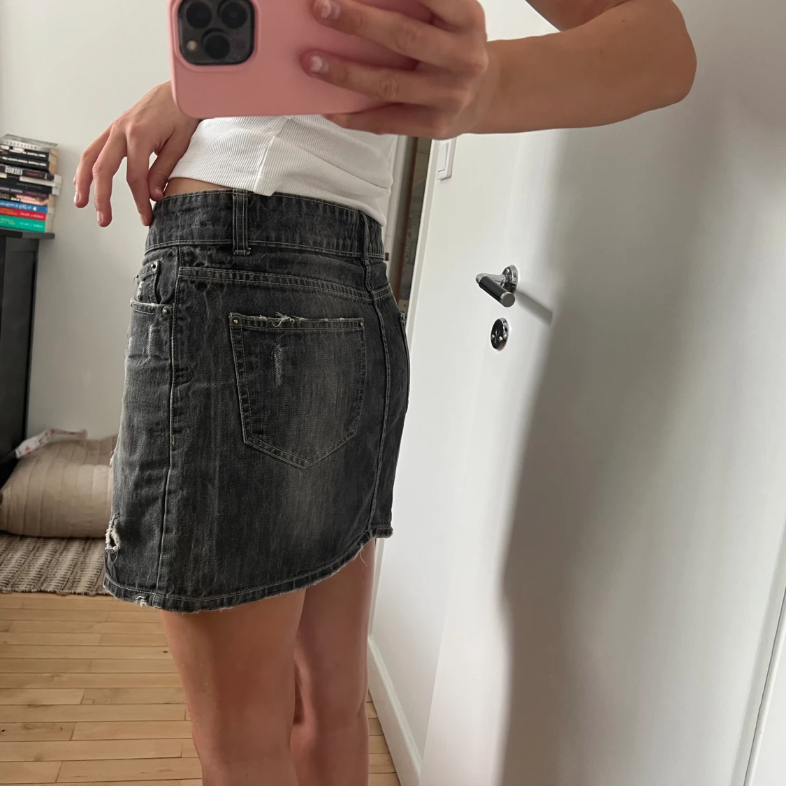 Grå jeanskjol  - 90