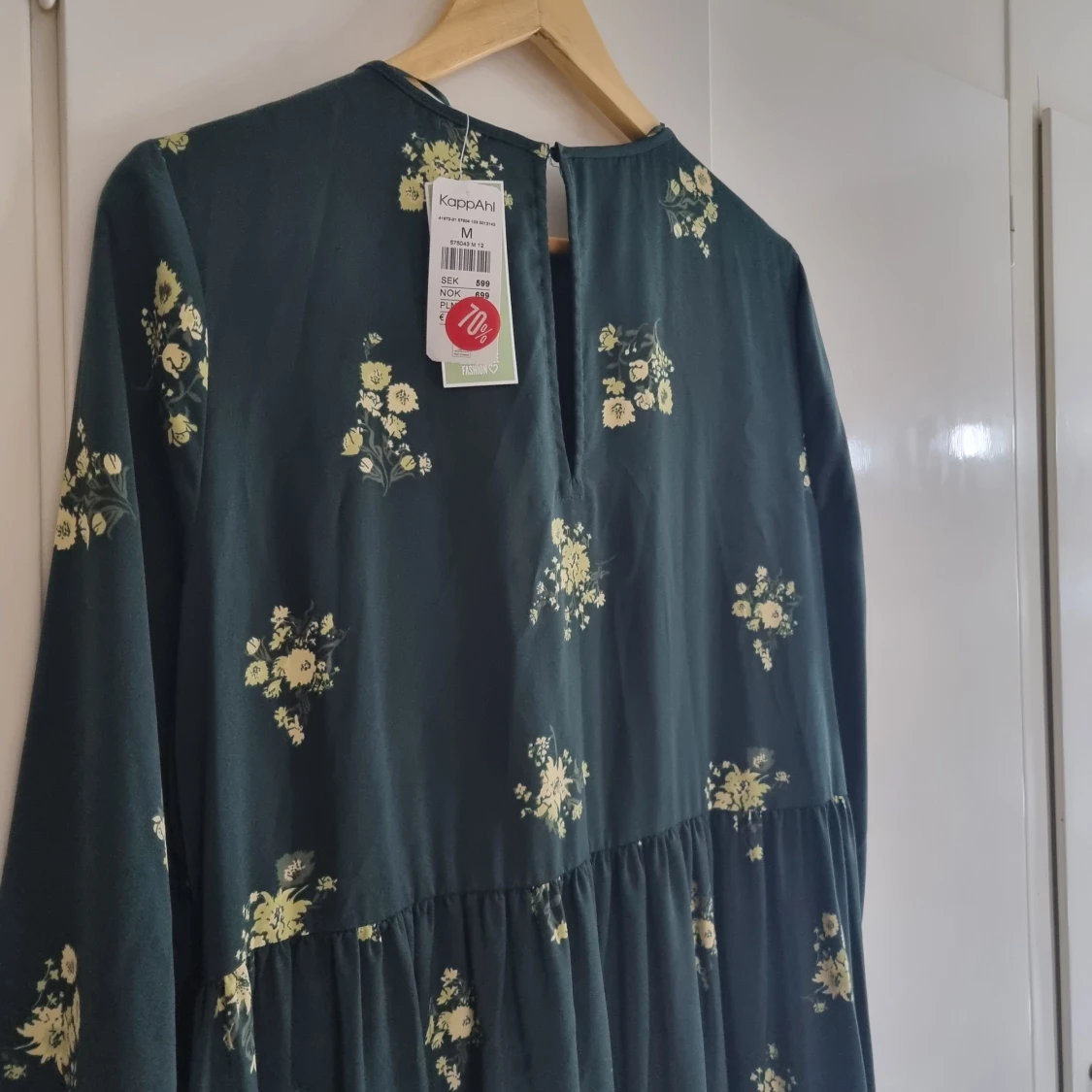 Grön mönstrad klänning - 90